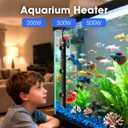 MQ Submersible Aquarium Heater Auto Thermostat, 300W Fish Tank Heater for 35-60 Gallon with LCD Digital Aquarium Thermometer, Shatter-Proof and Blast-Proof