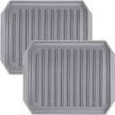 Shappy 2 Pieces Microwave Bacon Tray Microwave Bacon Cooker Grill Rack Piratical Baking Oven Tray for Frozen Snacks, Frozen Pizza Cooking Supplies, Heat Resistant up to 120c, Grey, 10.6 x 8.66 Inch
