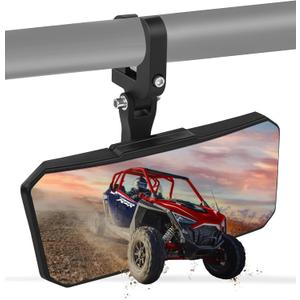 UTV Rearview Mirror, 4.2"x 11" Large UTV SXS Center Rear View Mirror Compatible with Polaris RZR/Can Am X3/Pioneer/Talon/Kawasaki/CFMOTO, Tool Free Adjustable & Heavy Duty Aluminum Clamp