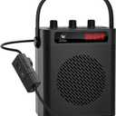 30W Wireless Voice Amplifier with Headset Microphone, Portable Bluetooth 5.3 PA System for Teachers, Personal Rechargeable Megaphone with Speaker for Teaching and Speaking in Classrooms s93