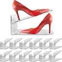 Yes!Fresh Shoe Slots Organizer, Boutique Display Style Shoe Stacker for A Pair of Shoes, Separable Shoe Rack for Closet Organization, 3 Adjustable Narrow Shoe Rack (Clear, 12 Pack)