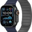 Tasikar Magnetic Bands Compatible with Apple Watch 49mm 46mm 45mm 44mm 42mm Soft Silicone Replacement Loop Wristband for iWatch Ultra 3 2 1 SE Series 11 10 9 8 7 6 5 4 3, Dark Blue-Grey
