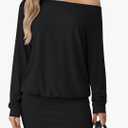 Women's One Shoulder Long Sleeve Ruched Bodycon Elegant Mini Dress M