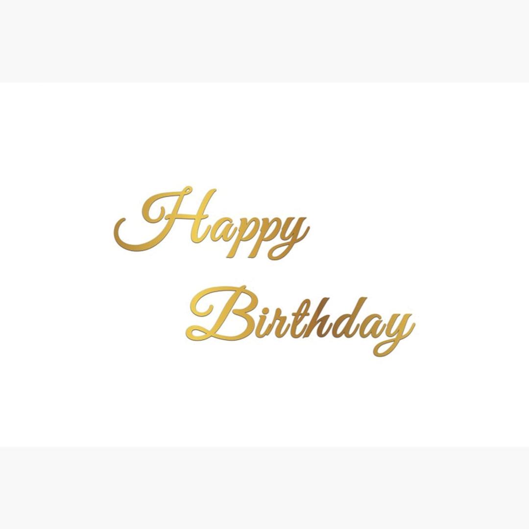 8x6ft Happy Birthday Backdrop Simple Gold Birthday Photography Background Kids Adults Girl Boy Birthdays Party Photo Booth Props (White)