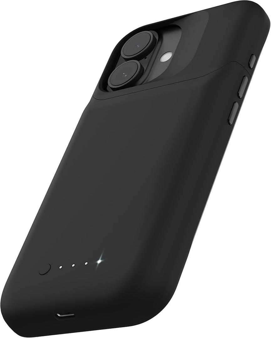 Mophie Juice Pack Battery Case for iPhone 16 - Slim Charging Case, Magnetic Back for Wallets & Mounts, +50% Extra Battery Life, Enhanced 6-Foot Drop Protection, Sustainable Material, Black