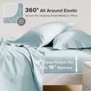 Comfort Spaces 100% Cotton Sheets Full, Breathable, Ultra Soft Cotton Sheets, Naturally Cool Cotton Bed Sheets with 14" Elastic Pocket Fits up to 16" Mattress, All Season Sheet Set, Light Blue 4 Piece