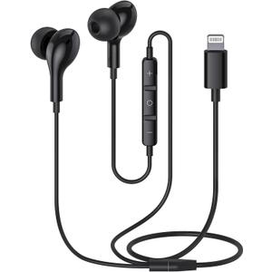 Guguearth for iPhone Headphones Earphones Earbuds Wired with Lightning Connector,Apple MFi Certified & Magnetic & Noise Isolating with Mic in-Ear Buds for iPhone 14 13 12 11Pro Max XR X XS 7 8 Plus