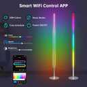 Marlrin RGBW Floor Lamp, Color Changing Standing LED Corner Lamp, Modern Lamp with Music Sync, Compatible with AlexaWi-Fi APP and Remote Control, 57.8" Floor Lamp for Living Room and Bedroom, Silver