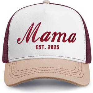 Embroidered Mama EST.2025 Hat for Women (One Size)