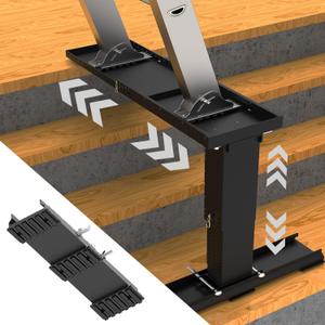 Heavy Duty Foldable Ladder Leveler for Stairs, Large Ladder Extender for Stairs with Slip-Resistant Gripping Pads, 13.5-21" Height Adjustable Ladder Extender Pro, Suitable for Painting Jobs