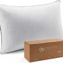Pacific Coast Bed Pillow, Hotel Collection Goose Feather Down Pillow for Sleeping, Pillow with High Thread Count 100% Cotton Shell, Queen Size, White