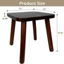 BEE&OAK 11 Inch Wooden Step Stools for Adults, Solid Rubber Wood Non-Slip Step Foot Stool, Heavy Duty 300 lbs One Step Stool for Bedroom, Bathroom, Kitchen,Outdoor (Dark-Walnut)