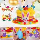 Yushanju Easter Crafts Kits Eyeglasses DIY Easter Hat Kit Easter Chick Bunny Egg for Holiday Party Supplies Game Decorations Cartoon Cap Gifts Photo Props(Yellow)