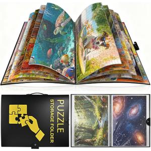 Faburo Puzzle Storage Folder Book for 1000pcs Puzzle, Puzzles Binder Portfolio with 20 Pockets Hold 40 Puzzles | Book Holder Organizers and Storage Keeper Saver Accessories