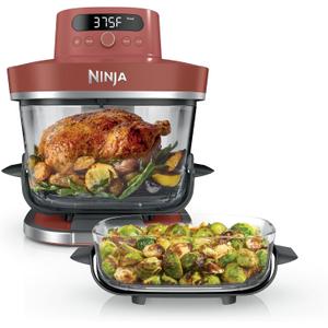 Ninja Crispi Pro 6-in-1 Glass Air Fryer | 450F, Nontoxic, 6qt & 2.5qt Containers & Lids | Microwave, Freezer, Dishwasher Safe | Max Crisp, Air Fry, Bake, Roast, Recrisp, Dehydrate | Amber, AS101OR