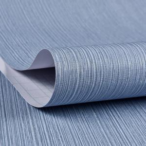 Grasscloth Wallpaper Textured 24in X 393in Fabric Contact Paper Grey Blue Wall Paper Textured Linen Peel and Stick Self-Adhesive Thick Vinyl Embossed Film Wallpaper (Gray Blue)