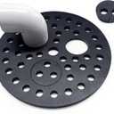 6-1/2 inch Drain Cover with Integrated Ports, Floor Drain with Removable Round Disc, 6.5" Garage Drain Cover Replacement Solution, Floor Strainer, 1PCS Black