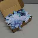 56 PCS Faux Flower Heads Combo Blue Silk Flowers Mix Peony Rose Hydrangea Fake Florals for DIY Crafts Graduation Cap Wedding Centerpieces Arrangements Party Bridal Baby Shower Home Decorations