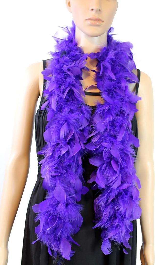 Over 10 Color 25 Gram, 4 Feet Long Chandelle Feather Boa, Kids Feather Boa, Great for Party, Wedding, Halloween Costume, Christmas Tree, Decoration (Purple) Over 10 Color 25 Gram, 4 Feet Long Chandelle Feather Boa, Kids Feather Boa, Great for Party, Wedding, Halloween Costume, Christmas Tree, Decoration (Purple)