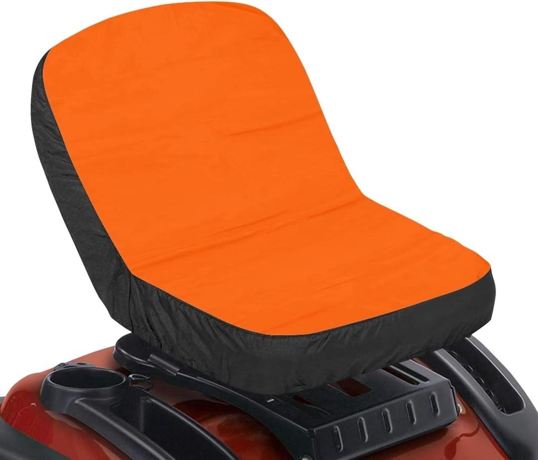 Orange Universal Riding Lawn Mower Seat Cover, Polyester, Fits Tractor, Riding Mower Accessories