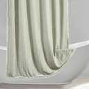 RoomTalks Green Modern Farmhouse Shower Curtain Extra Long 84 Inches, Country Cottage Bathroom Decor Striped Spring Boho Chic Texture Linen Bohemian Bathroom Shower Curtain Set with Hooks