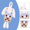 2 x Girls Halloween Costume Kids Blue Dress White Apron with Plush Rabbit Bow Hair Band Socks (7-9year)