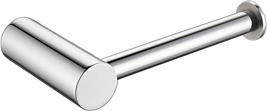2 x JQK Chrome Toilet Paper Holder, 5 Inch 304 Stainless Steel Thick 8mm Tissue Paper Dispenser for Bathroom, Hold Mega Rolls, Polished Chrome Wall Mount, TPH600-CH