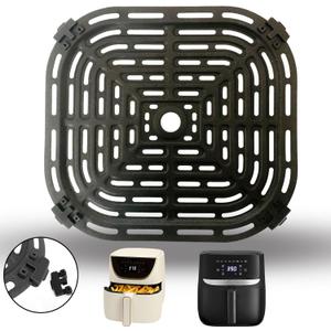 6QT Air Fryer Grill Pan for Bella Pro Series/Paris Hilton Air Fryers, Upgraded Air Fryer Grill Crisper Plate Rack Tray Insert Grate Grid Shelf for 6QT Paris Hilton Air Fryer, Dishwasher Safe
