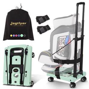 Jogtlyer Car Seat Dolly for Airport Folding Car Seat Travel Cart for Airplane - Car Seat Roller with Wheel Cart Carrier with Straps Foldable Luggage Trolley Folding Hand Truck Dolly for Moving