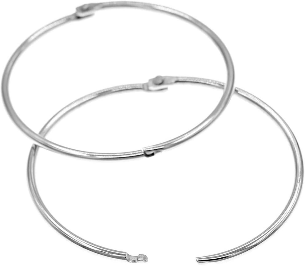 Coideal 3 Inch Extra Large Metal Book Rings - Loose Leaf Binder Rings, Easy to Open and Close, 20 Pack Jumbo Silver Circular Shower Curtain Ring Loops for Drape, Bathroom, Home Decor (76 mm)