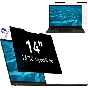 Mamol Magnetic Laptop Privacy Screen 14 Inch , 16:10 Aspect Removable Anti Glare Protector Blue Light Privacy Screen Filter,Filter Shield Compatible with HP/Dell/Acer/Asus/Samsung/Lenovo/Thinkpad Envy