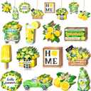 Maitys 36 Pcs Lemon Tree Ornaments Summer Ornaments Wood Gnomes Hanging Ornaments with String Decorative Fruit Tree Decoration for Home Lemon Party Decoration,QE-Maitys-ca901