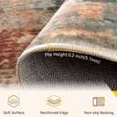 Washable Area Rugs 2'x3' Non-Slip Modern Abstract Soft for Living Room Entryway Bedroom Nursery, Print Pattern, Brown Rust Red Green Blue Multi