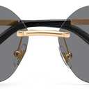 Dollger Rimless Y2K Sunglasses Women Retro Trendy Wrap Around Shield Frame Designer 90s Fashion Glasses