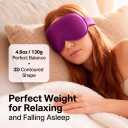 Weighted Cooling Sleep Mask, 6oz 3D Blackout Eye Mask for Sleeping, Contoured Gel Eye Mask, Adjustable Strap, Eyelash Friendly Sleep Mask for Relaxation, Anxiety Relief Items, Naps, Travel, Purple