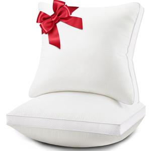 18x18 Pillows Inserts Set of 2 with Double-Edge Cooling Side Mesh, Durable, Resilience and Fluffy Throw Pillows for Couch, Sofa or Bed with Premium Down Alternative Filled, White