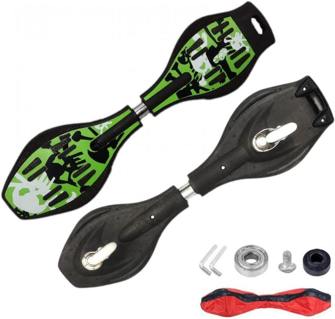 Caster Board Skateboard, Compact and Lightweight Caster Board Deluxe Junior Caster Board with Illuminating Wheels and 360 Degree Casters for More Excitement and Fun for Adults, 29.1"*7.4"