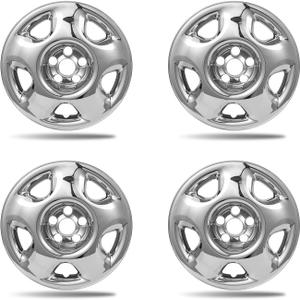 17 Inch Wheel Skins for 2007-2011 Honda CR-V LX, Fits OEM Steel Wheel #42700-SWA-A01 / #42700-SWA-305 / #42700-SWA-601, Chrome Silver Snap-On Wheel Covers 4-Pack