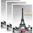 kennethan Picture Frame, Wall Gallery Poster Frames, Horizontal or Vertical Wall Mounting (White, 12x18-3 Pack)