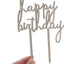 2PCS 81x130mm Wooden Happy Birthday Cake Decoration Insert Birthday Party Decoration Supplies Premium Quality Decoration