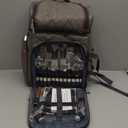 Picnic Backpack for 4, Picnic Basket Set, Leakproof Picnic Bag, Beach Cooler Backpack with Insulated Cooler Pouch, Picnic Blanket, Double Deck Picnic Backpack for Beach, Camping, Park(Brushed Khaki)