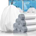 120 Counts 1.6 Gallon Mini Drawstring Trash Bags, Small Garbage Bags by KSSKSS, Code a fit 4.5-8 Liter, 1.2-2 Gal, White Trash Bin Liners for Home Office Kitchen Bathroom Bedroom