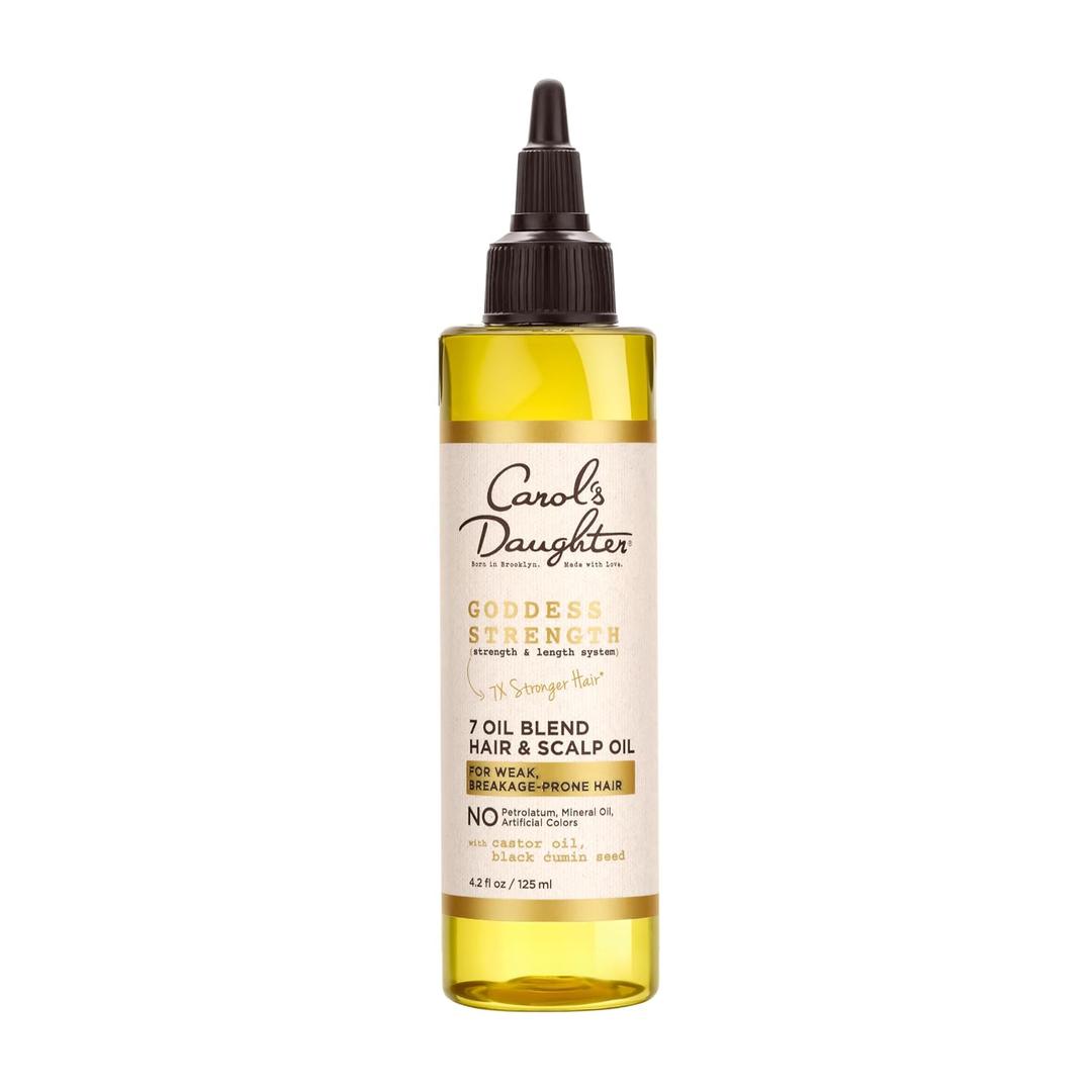 3 x Carol's Daughter Goddess Strength 7 Oil Blend Scalp and Hair Oil for Waves, Coils and Curls, Hair Treatment with Castor Oil, 4.2 Fl Oz
