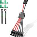 Solar Connectors for 3 Solar Panels, IP68 Waterproof Solar Panel Connectors Splitter, 6 to 2 Y Branch Parallel Adapter for Solar Cable Extension