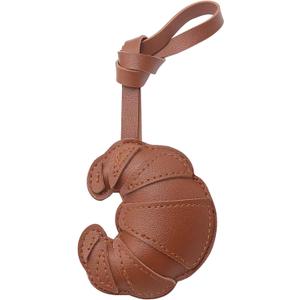 Brown Croissant Bag Charm, Fashin Bread Charm for Handbags Purse Bag Accessories Car Charms PU Key Charms