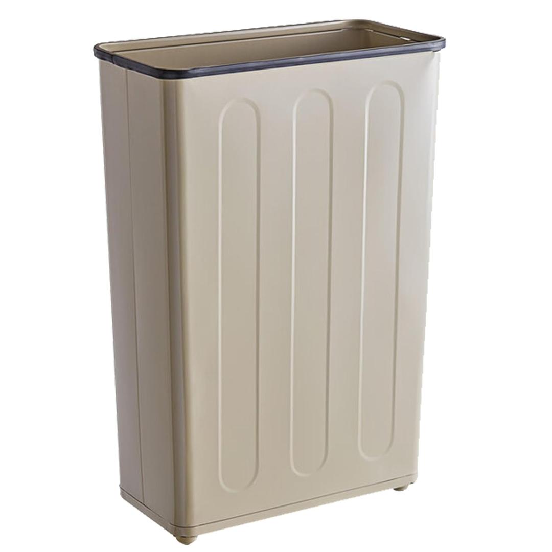 Rectangular Wastebaskets  Fire-Safe Beige Steel  Case of 3 Commercial Bin Case  Institutional Use
