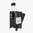 feilario 20in Aluminium Frame Hardside Spinner Wheel Luggage, Built-In TSA lock Carry on Suitcase, with Cup Holder & USB Port & Phone Holder
