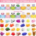 28 Pack Valentines Day Gifts for Kids School, Mochi Squishies with Greeting Cards Party Favor for Kids, Animals Squishies Stress Relief Fidget Toys Classroom Exchange Prizes Gifts
