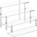 HENABLE 4 Tier Acrylic Perfume Organizer Stand, Clear Display Risers for Perfume, Cologne, Cosmetic, Skincare, Funko POP, Dessert Display, Cupcake Stand Holder