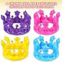 ArtCreativity Crown Inflates for Kids and Adults, Set of 4, Inflatable Crown Toys with Vibrant Colors, Princess Party Decorations, Fun Party Inflates, Kids Swimming Pool Toys, 4 Colors